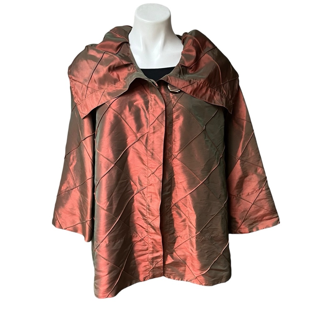 Connie’s Moonlight Lightweight Iridescent Wide Drape Collar Jacket, Sz L/XL